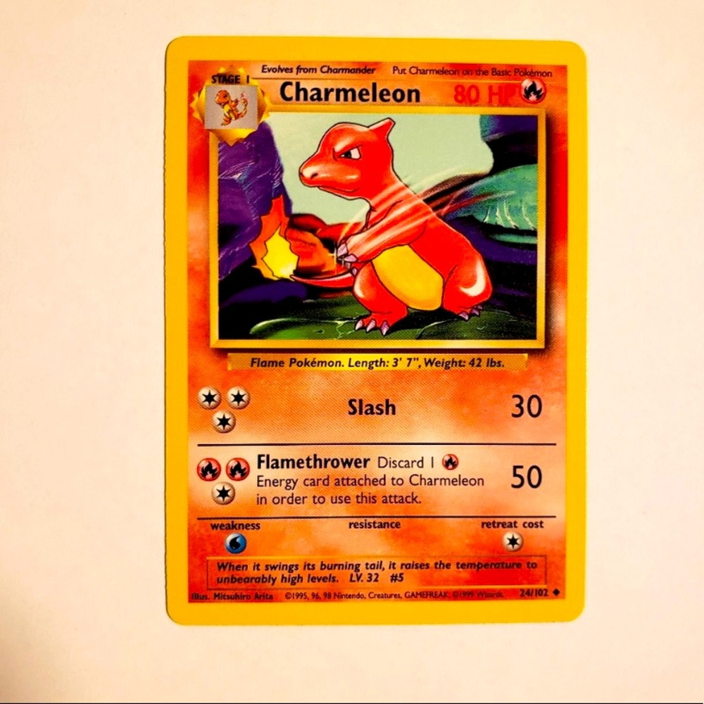 🔥Pokemon Charmeleon 24/102 Base Set Unlimited
